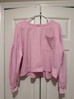 Free People FP Movement On The Radar Pocket Long Sleeve Top in Pink